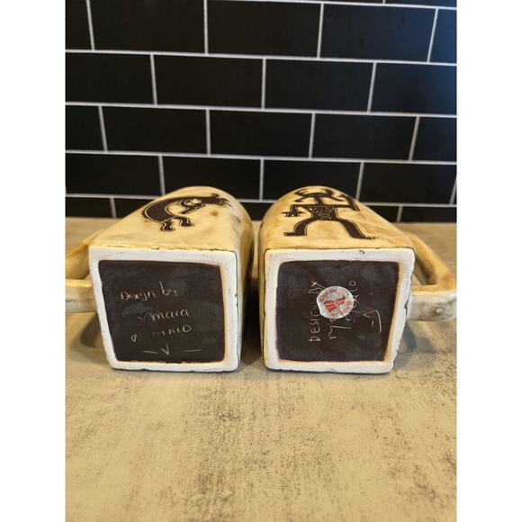 Mara Stoneware Mugs Set of 2 Kokopelli & Warrior Traditional 12 oz. Square Base - Picture 10 of 10